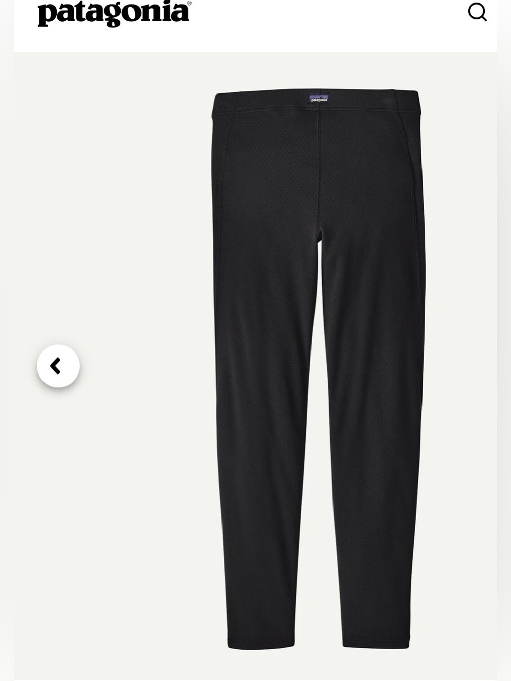 Patagonia Kids Capilene Midweight Bottoms Black , size XL (14 years )